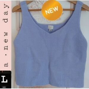 🆕Light blue Crop top sweater,  size large